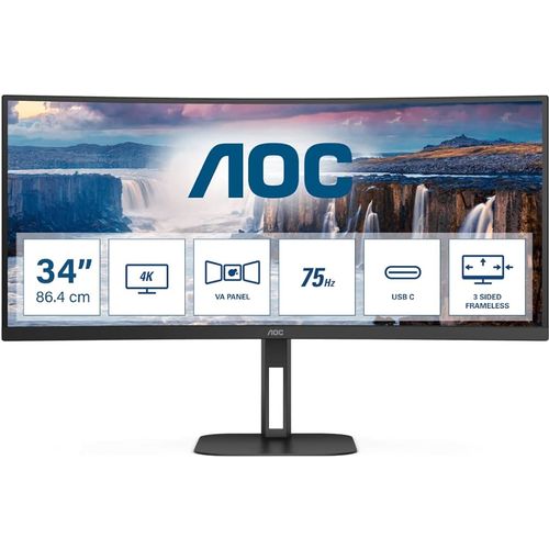 Monitor AOC 34" CU34V5C, VA, WQHD, HDMI, DP, USB-C, HAS  slika 1