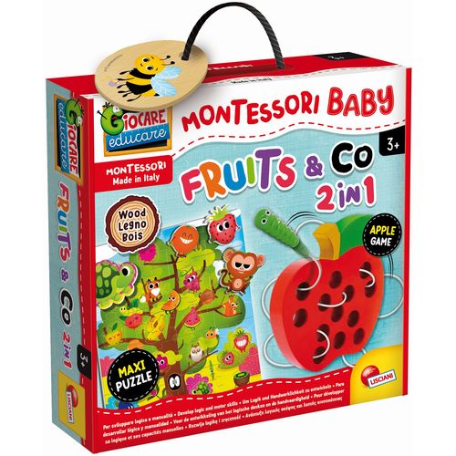 LISCIANI Montessori Wood maxi puzzle voće i vezica 2u1 92260 slika 6