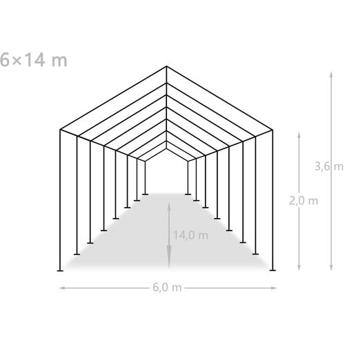 Šator za zabave od PE-a 6 x 14 m bijeli slika 8