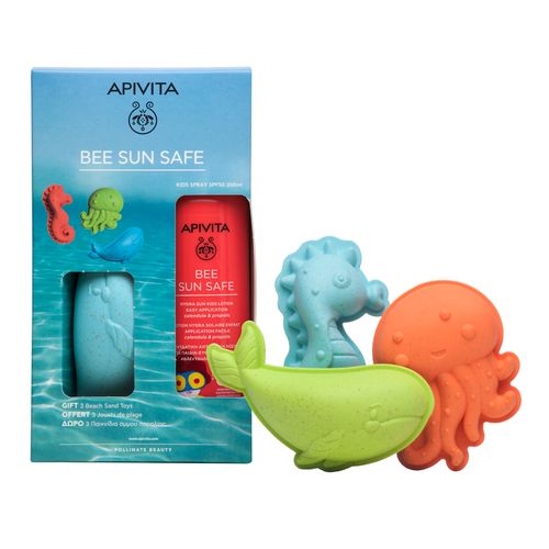 Apivita bee sun safe poklon set za djecu - sprej SPF50 200 ml + 3 igračke za plažu  slika 1