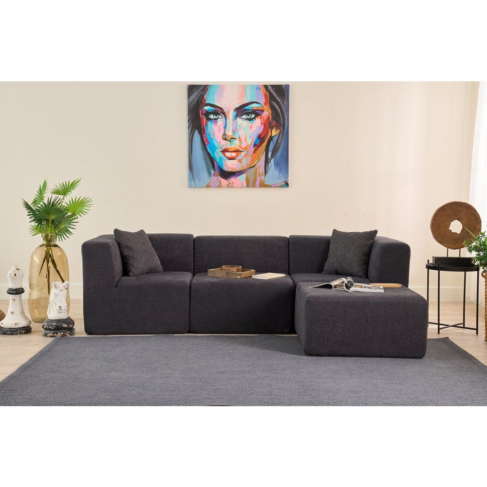 Ugaona Sofa Raks - boja: antracit slika 1