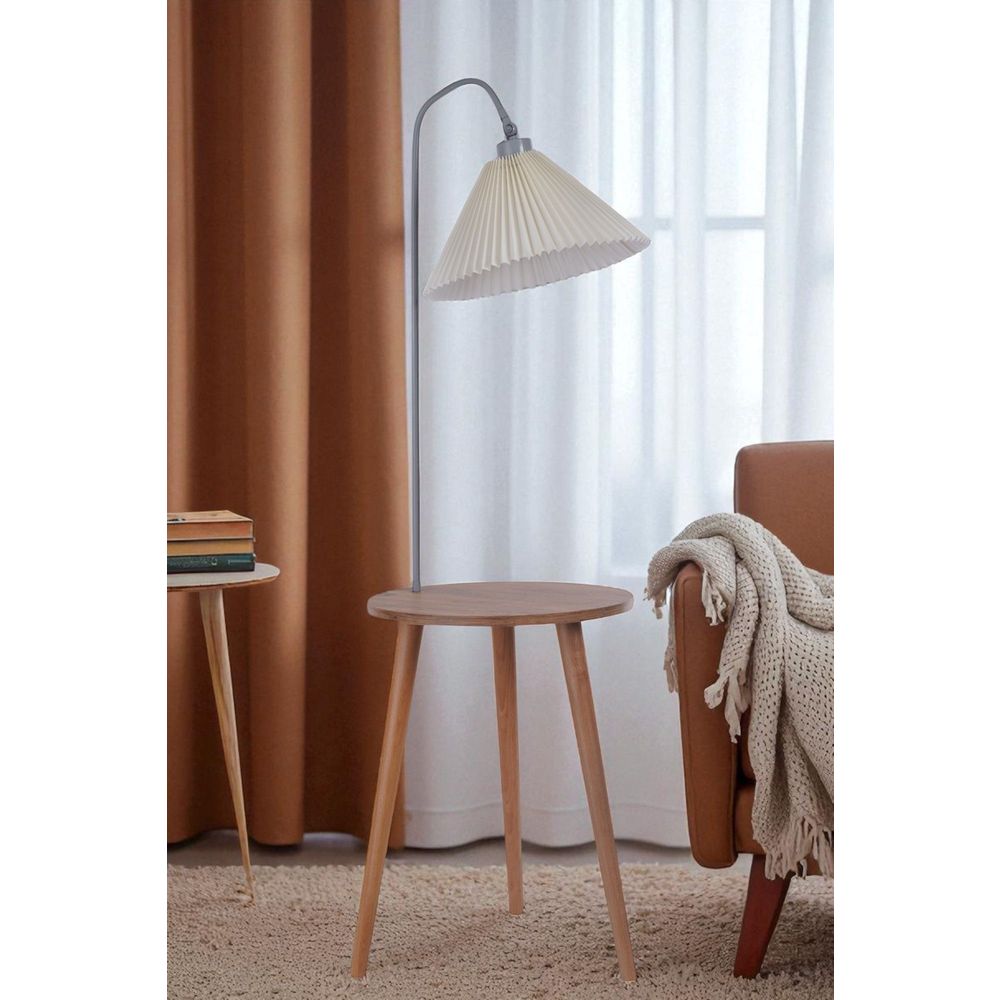 Opviq Podna lampa 760, krem, siva, bukva slika 1