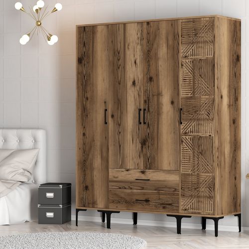 Kumsal STP - Walnut Walnut Wardrobe slika 3