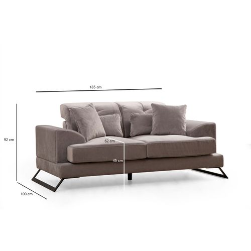 Atelier Del Sofa Dvosjed, Svijetlo siva, Frido - Light Grey slika 8