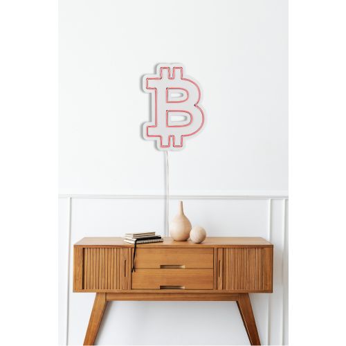 Wallity Ukrasna plastična LED rasvjeta, Bitcoin - Pink slika 14