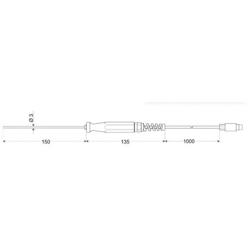 Greisinger GTF 401 1/3DIN senzor za uranjanje  -50 do 400 °C  Tip tipala Pt100 slika 2