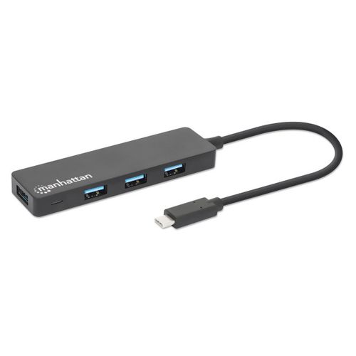 USB-C HUB 4port Manhattan 164924 3.2 G1/5Gbps/Crni slika 1