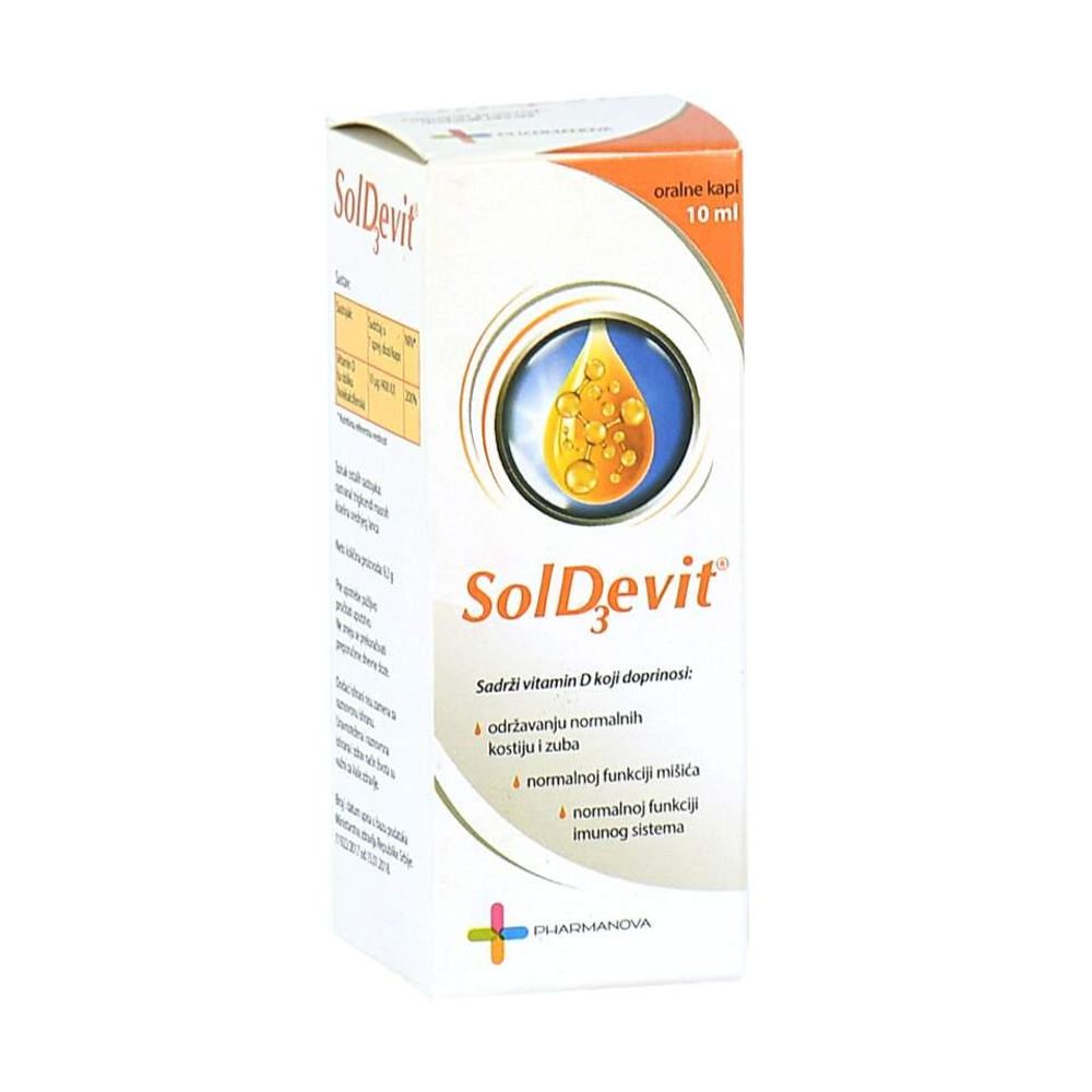Soldevit oralne kapi 10 ml vitamin D3 za imunitet i kosti slika 1
