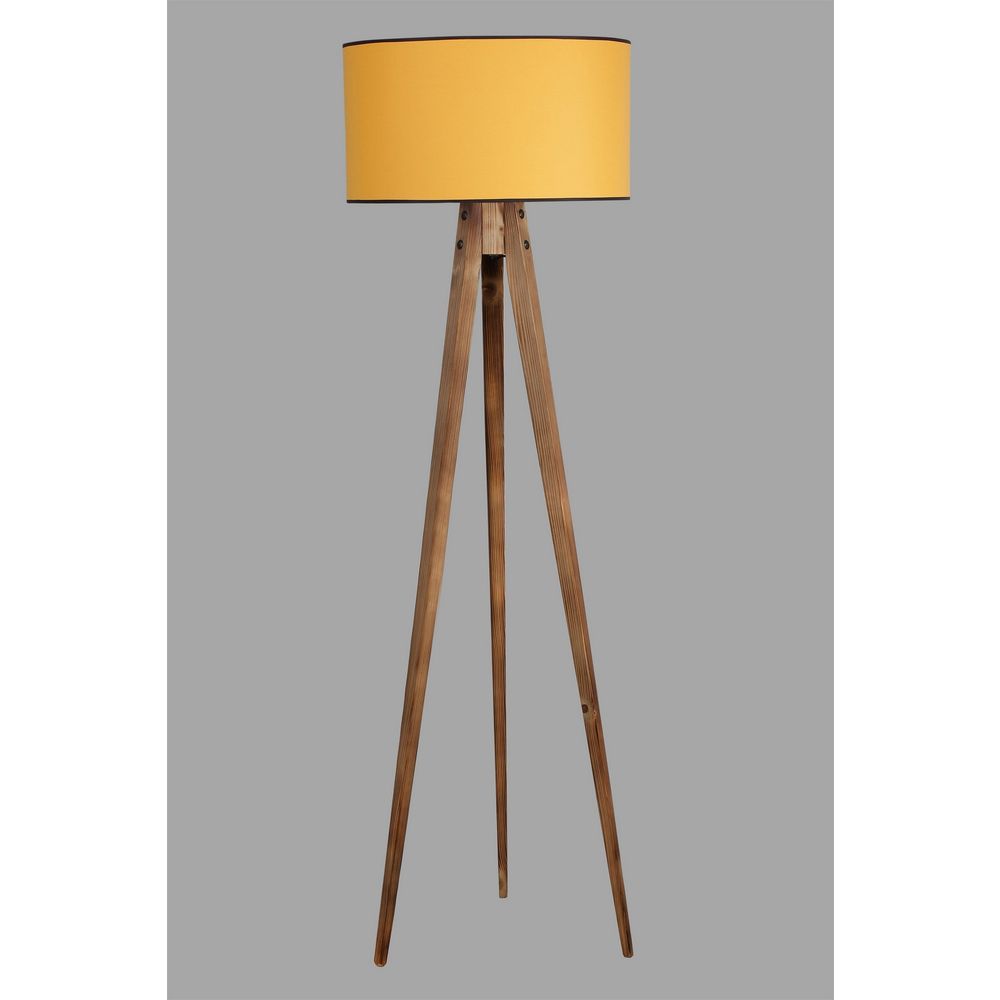 Tripod Yanık Lambader Silindir Hardal Abajurlu Brown slika 3