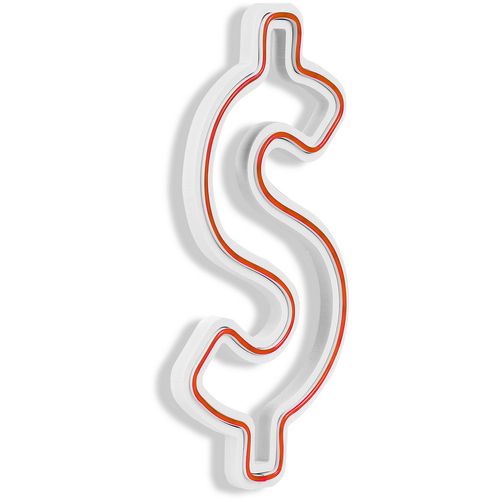 Wallity Ukrasna plastična LED rasvjeta, Dollar Sign - Red slika 7