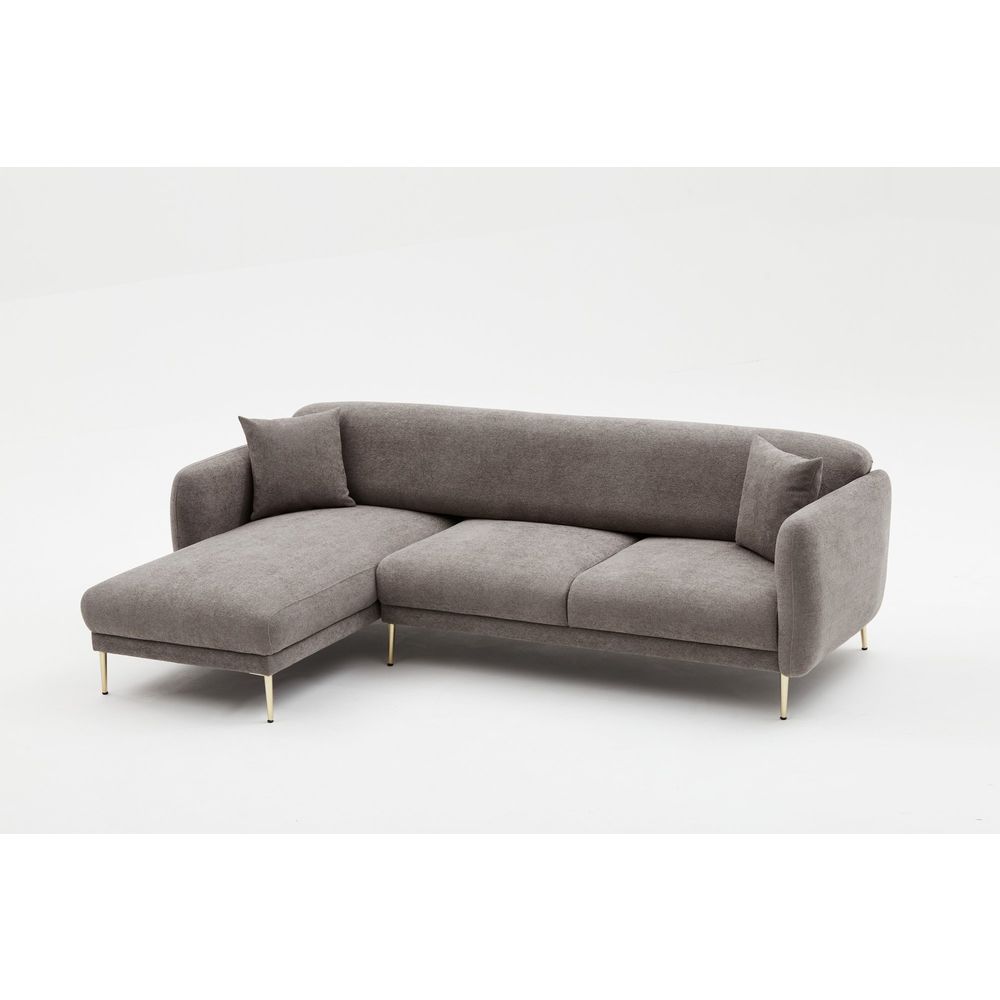 Simena Lijevi - Sivi Zlati Kutni Sofa-Krevet slika 9