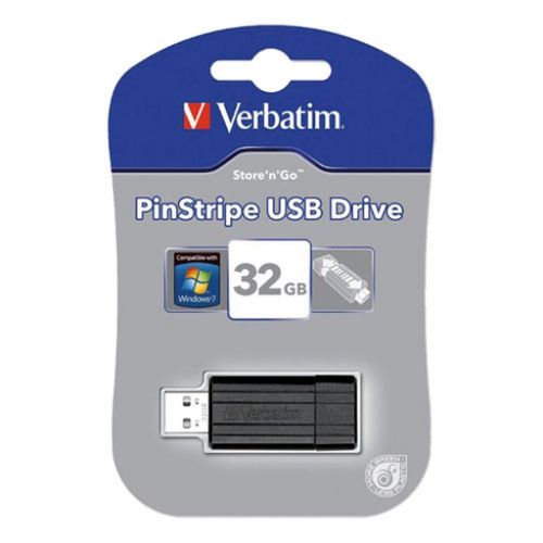 USB 32GB 2.0 Verbatim, PinStripe, crni, V049064 slika 1