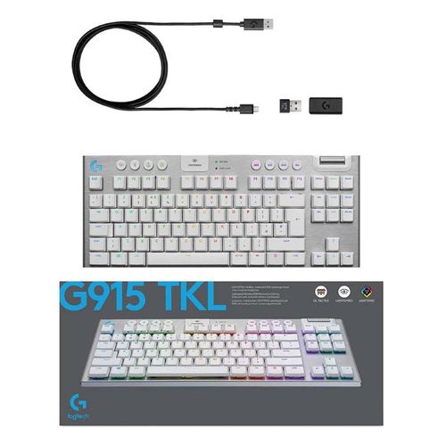 Logitech G915 Tenkeyless Lightspeed Wireless Mechanical Gaming Keyboard White slika 4