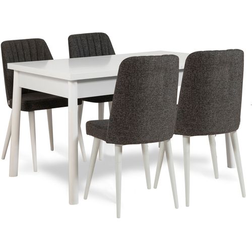 Woody Fashion Set stolova i stolica (6 komada), Bijela boja Antracit, Costa 1053 - 2 B slika 2