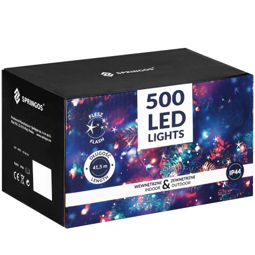 Springos set lampica za bor, flash, 500 LED, višebojna slika 9