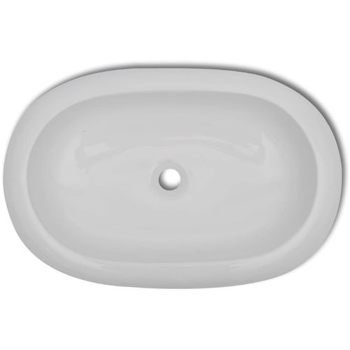 Umivaonik s miješalicom keramički ovalni bijeli slika 42