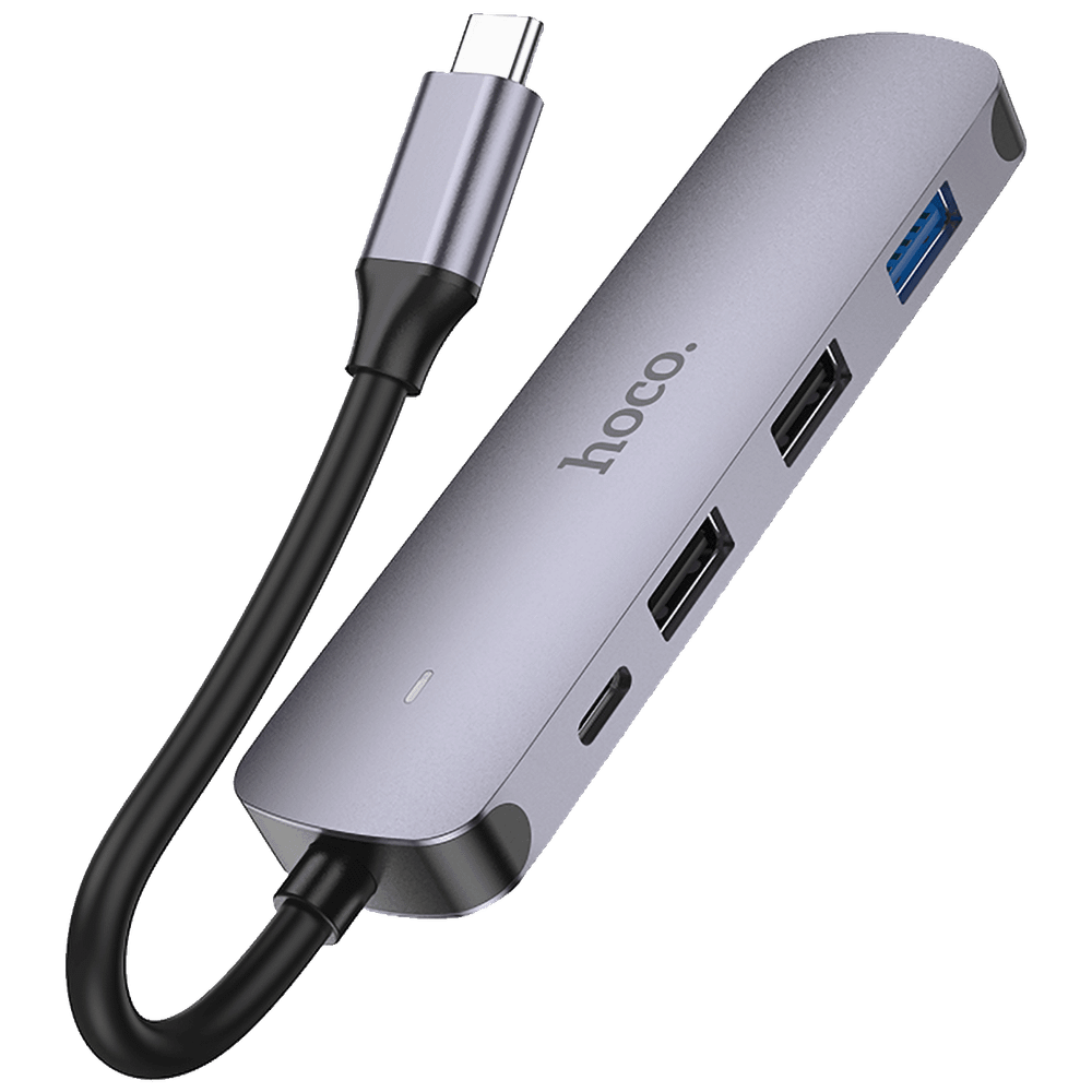 hoco. Konverter USB HUB type C to HDTV HB28 / USB3.0, USB2.0, PD, HDMI  slika 3