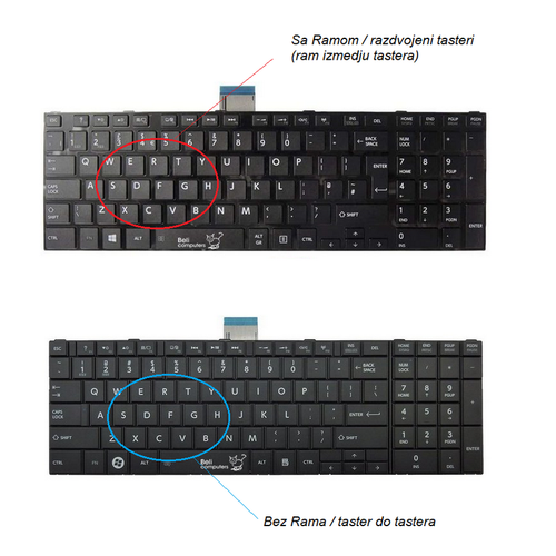 Tastatura za laptop Toshiba Satellite C850 C850D C855 C855D sa ramom slika 3