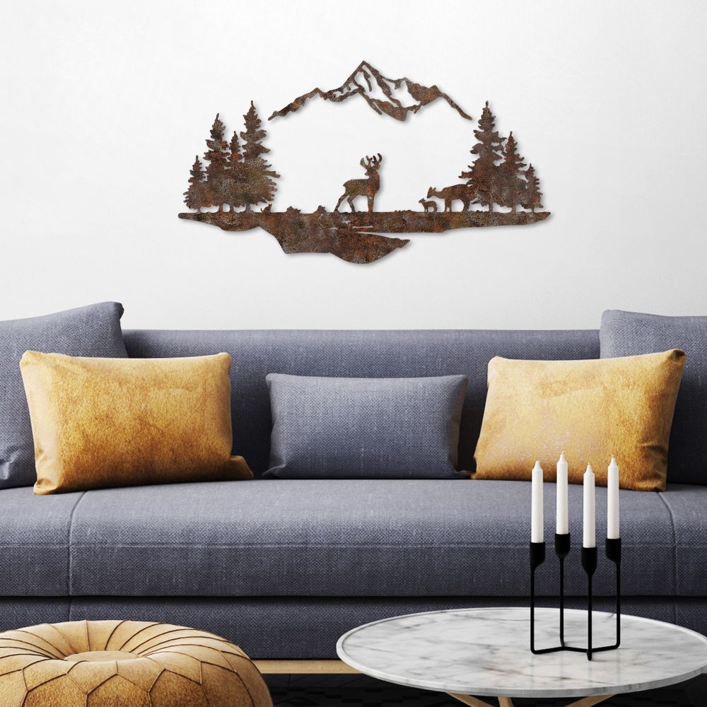 Decorative metal wall accessory Rusty Landscape 1, colour: antiquation slika 3