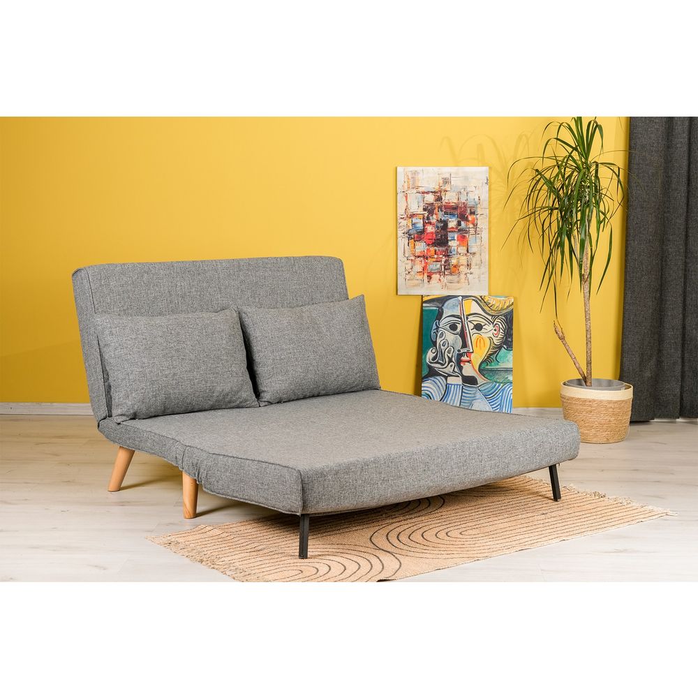 Folde 2-Sjedalni - Svijetlo Siva Sofa na Razvlačenje slika 2