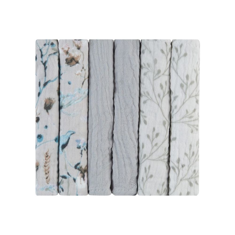 Kikka Boo Set Muslin maramica Dreamy Fields 30x30cm, 6kom - Grey slika 2