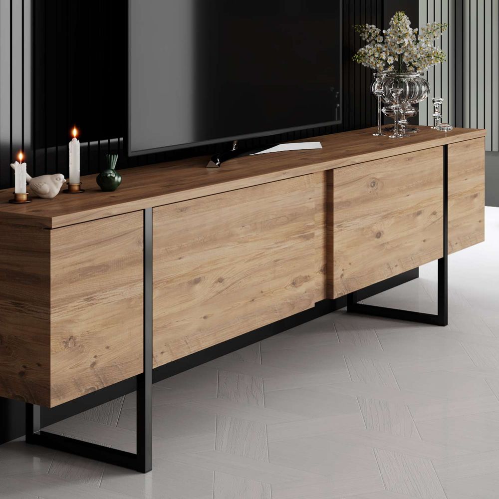 TV stalak Luxe - boje Atlantski bor i Crna slika 4