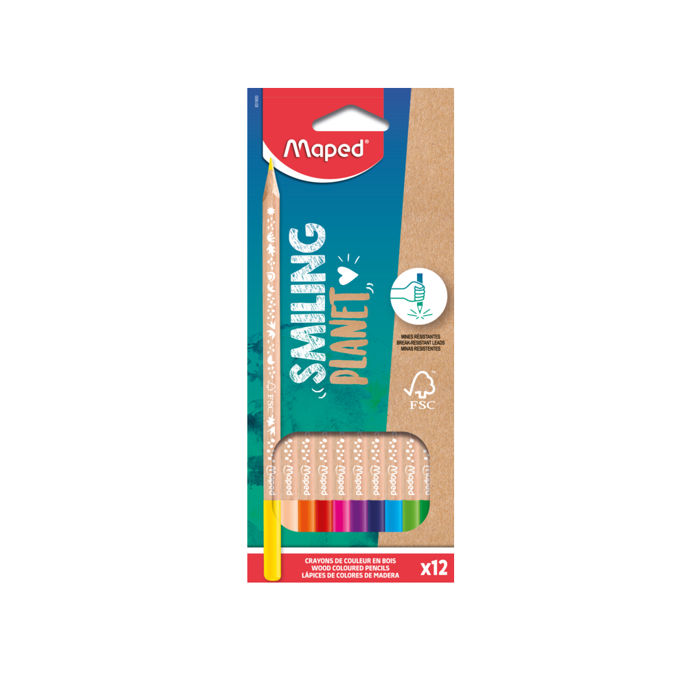 Maped drvene bojice 12/1 SMILING PLANET slika 1