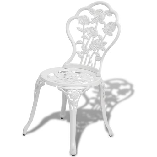 Bistro stolice 2 kom lijevani aluminijum bijeli slika 25