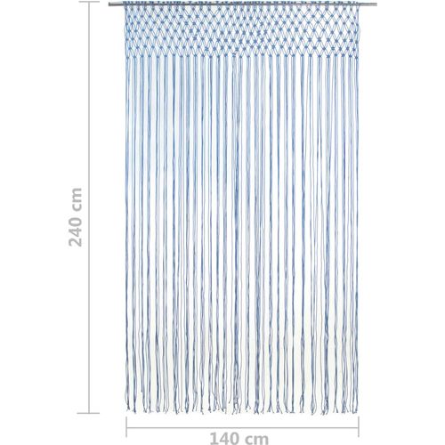 Zavjesa s makrameom plava 140 x 240 cm pamučna slika 18