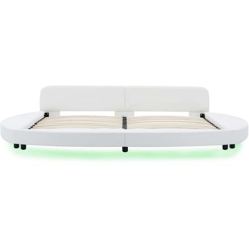 Okvir za krevet od umjetne kože s LED svjetlom bijeli 180 x 200 cm slika 18