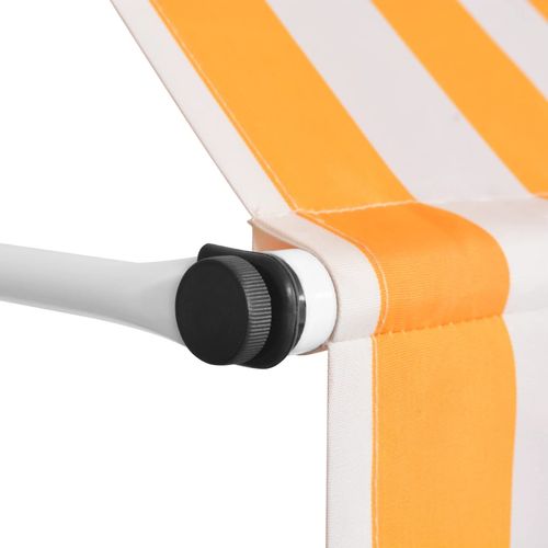Tenda na ručno uvlačenje 150 cm narančasto-bijela prugasta slika 9