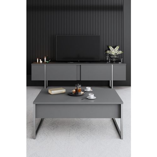 Luxe - Anthracite, Silver AnthraciteSilver TV Unit slika 2