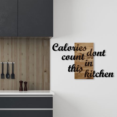 Wallity Drvena zidna dekoracija, Calories Dont Count in This Kitchen slika 2