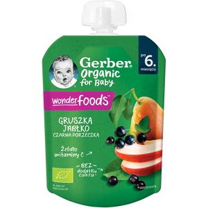 Gerber Organic for Baby Wonder foods Pire kruška, jabuka i crni ribizl 80 g