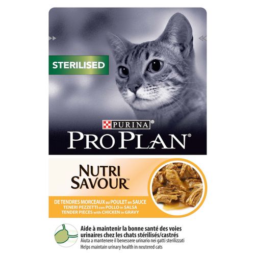 PRO PLAN Sterilised Nutrisavour, nježni komadići s piletinom u umaku, 26x85g slika 1