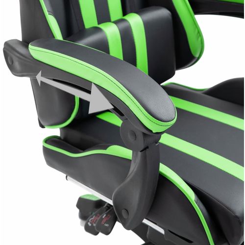 Igraća stolica od umjetne kože s osloncem za noge zelena slika 16