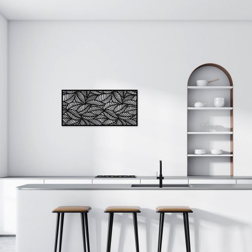 Wallity Metalna zidna dekoracija, Decorative Panel 5 - Black slika 2