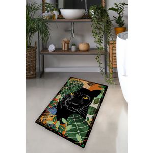 Schwarz Multicolor Bathmat