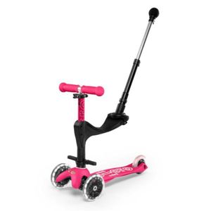 Micro Romobil Mini 3in1 Deluxe Plus LED, Roze