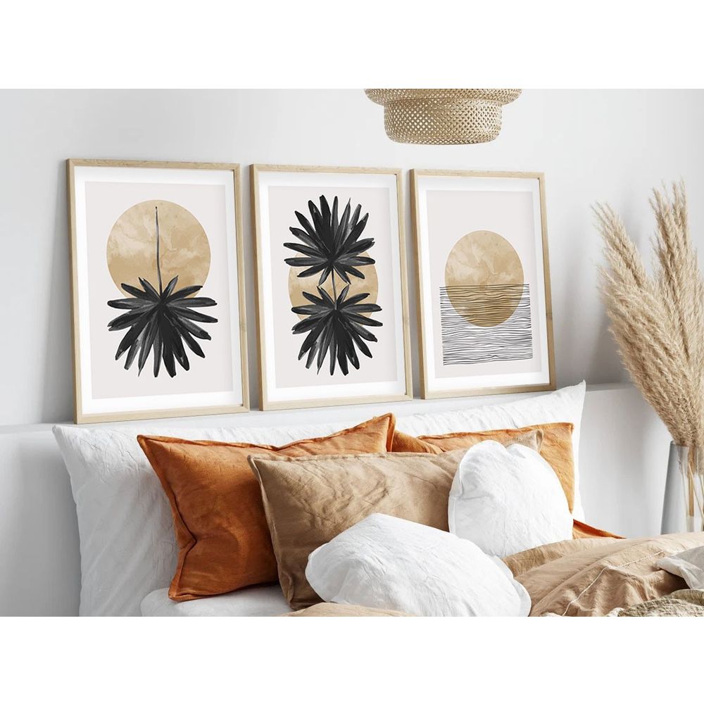 Huhu210 - Dekorativna Slika u Okviru od MDF-a, 50 x 70 cm, Višebojna (Set od 3 Komada) slika 2