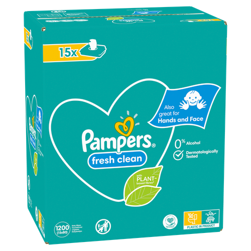 Pampers Vlažne maramice Fresh clean XXL / 15x80 komada slika 2