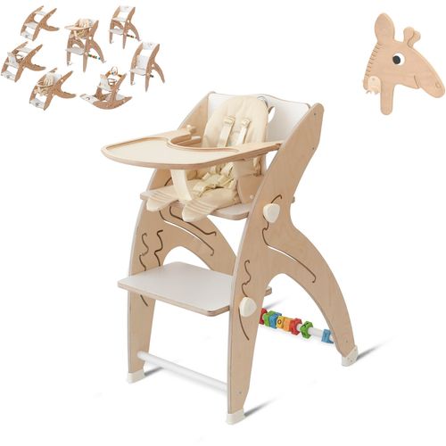 QuarttoLino 7u1 dječja stolica za bebe i djecu bijela sa glavom žirafe slika 1