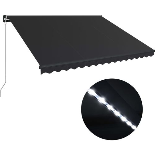 Tenda na ručno uvlačenje s LED svjetlima 400 x 300 cm antracit slika 11