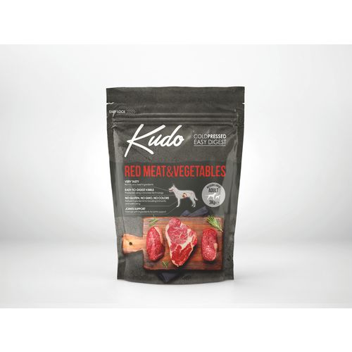 KUDO LG Red meat&Vegetable, potpuna suha, hladno prešana, hrana za odrasle pse srednjih i velikih pasmina, 3 kg slika 1