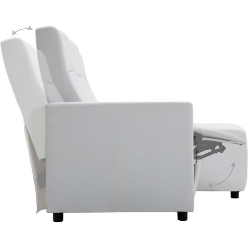 Kutna nagibna sofa s presvlakom od umjetne kože bijela slika 18