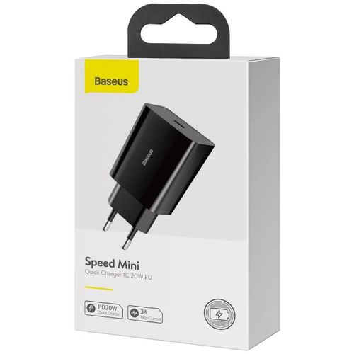 Baseus kućni punjač usb-c qc 20w mini black slika 4