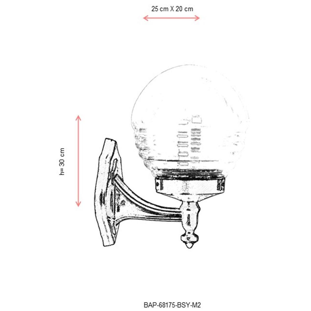 BAP-68175-BSY-M2 Crna Spoljna Zidna Lampa slika 3
