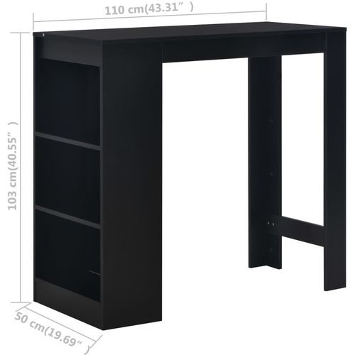 Barski stol s policom crni 110 x 50 x 103 cm slika 17