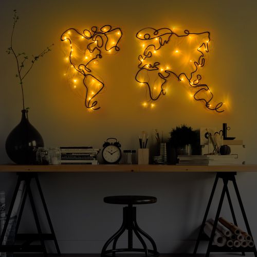 Wallity Metalna zidna dekoracija World Map Led 257 slika 2