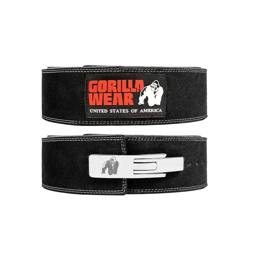 Gorilla Wear KOŽNI Pojas sa kopčom/polugom 10cm, Crno/Crveni slika 1
